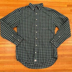 Vineyard Vines Performance navy/green/white plaid button down long sleeve polo